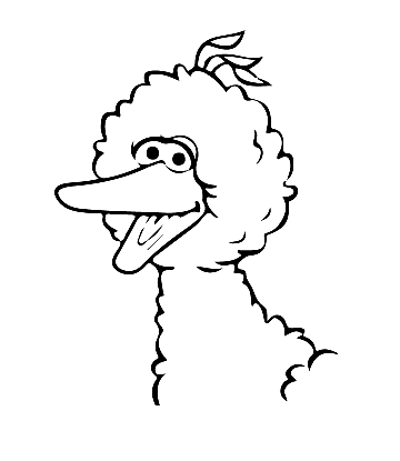 Easy Big Bird Coloring Page for kids